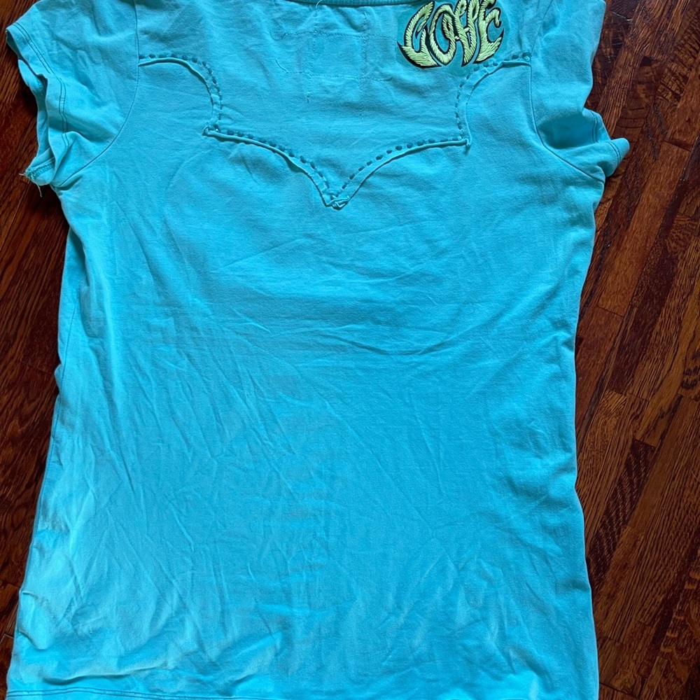 Double D Ranch Turquoise Peace Tee - Picture 2 of 5